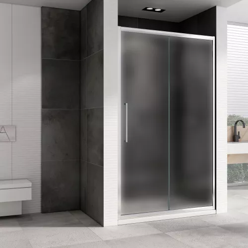 Душевая дверь ABBER Schwarzer Diamant матовое/хром, Цвет стекла: матовое, Цвет профиля: Хром, Выбрать размер: 100