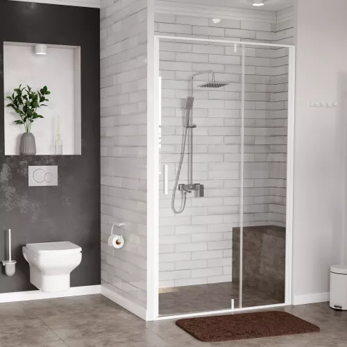 Душевая дверь WasserKRAFT Neime 19P04 прозрачное/белый, Выбрать размер: 90