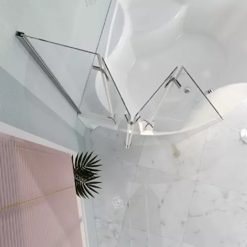 Душевая шторка Radomir Смайл складная на ванну 4/5 секционная Chrome, Внешний вид: 4 секции, изображение 3