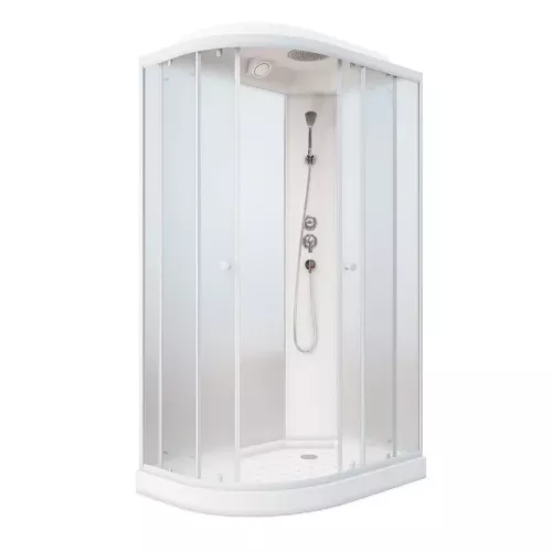 Кабина душевая  EF1231L/R PARLY, Цвет стекла: матовое, Высота поддона: Низкий, Цвет профиля: Белый, Выбрать размер: 120х80, Ориентация: правая, изображение 4