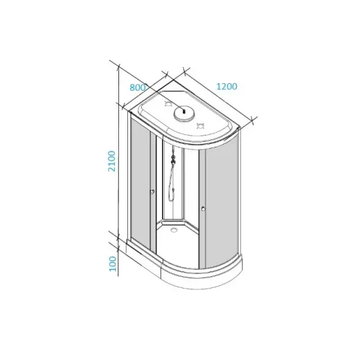 Кабина душевая  EF1231L/R PARLY, Цвет стекла: матовое, Высота поддона: Низкий, Цвет профиля: Белый, Выбрать размер: 120х80, Ориентация: правая, изображение 6