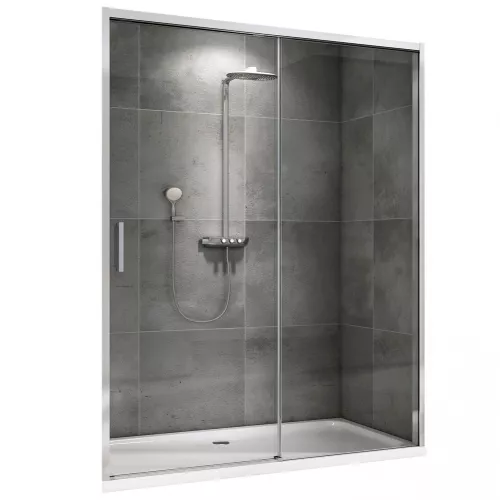 Душевая дверь ABBER Komfort прозрачное/хром, Цвет стекла: прозрачное, Цвет профиля: Хром, Выбрать размер: 120, изображение 2