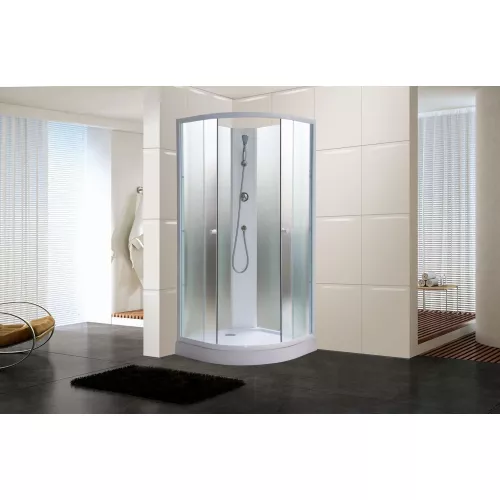 Кабина душевая TMF911  без крыши PARLY, Цвет стекла: матовое, Высота поддона: Низкий, Цвет профиля: Белый, Выбрать размер: 85х85, изображение 3