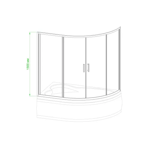Душевая штора Royal Bath  RB ALP белый, Цвет профиля: Белый, Ширина , в см: 170, Цвет стекла: матовое, изображение 3