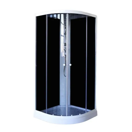 Кабина душевая  EC1031  PARLY, Цвет стекла: тонированное, Высота поддона: Низкий, Цвет профиля: Белый, Выбрать размер: 100х100, изображение 4
