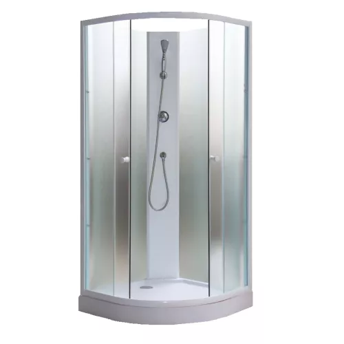 Кабина душевая TMF911  без крыши PARLY, Цвет стекла: матовое, Высота поддона: Низкий, Цвет профиля: Белый, Выбрать размер: 85х85, изображение 2