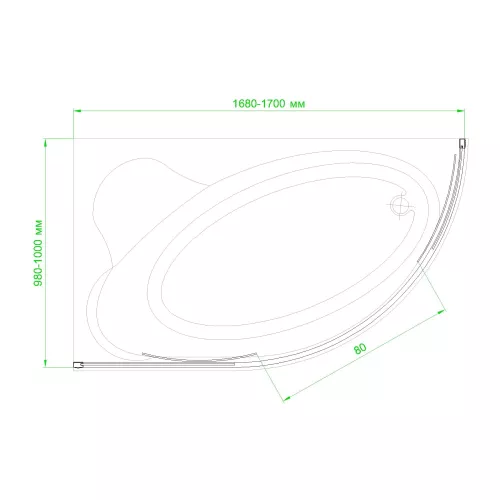 Душевая штора Royal Bath  RB ALP хром, Цвет профиля: хром, Ширина , в см: 170, Цвет стекла: прозрачное, изображение 4