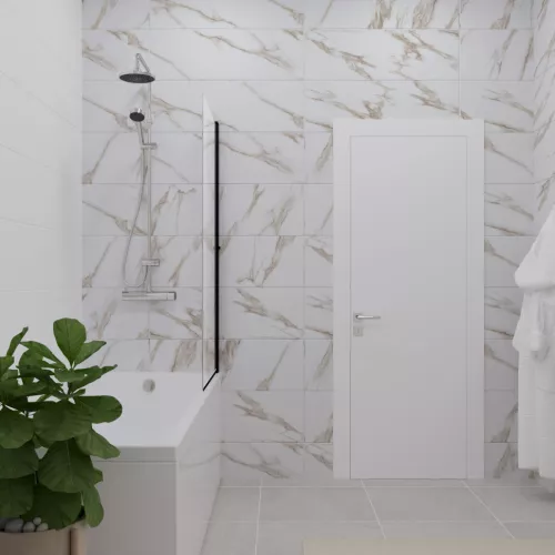 Шторка на ванну Triton Соло 75, Цвет профиля: Черный, изображение 3