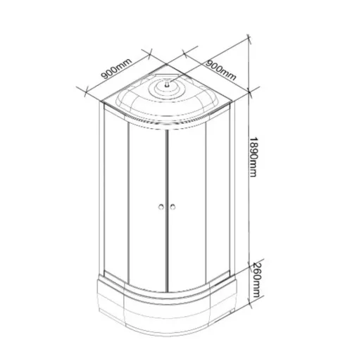 Кабина душевая  EFM921  PARLY, Цвет стекла: матовое, Высота поддона: Средний, Цвет профиля: Белый, Выбрать размер: 90х90, изображение 4