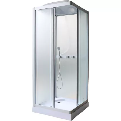 Кабина душевая FQ811  PARLY, Цвет стекла: матовое, Высота поддона: Низкий, Цвет профиля: Хром, Выбрать размер: 80х80, изображение 3
