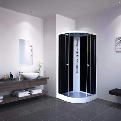 Кабина душевая  EC1031  PARLY, Цвет стекла: тонированное, Высота поддона: Низкий, Цвет профиля: Белый, Выбрать размер: 100х100, изображение 2