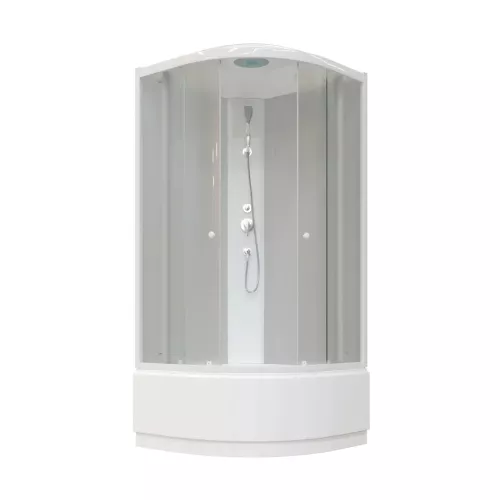 Кабина душевая EF1021  PARLY, Цвет стекла: матовое, Высота поддона: Высокий, Цвет профиля: Белый, Выбрать размер: 100х100, изображение 4