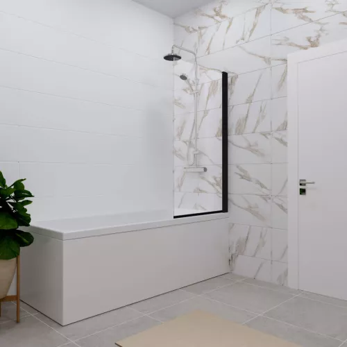 Шторка на ванну Triton Соло 75, Цвет профиля: Черный, изображение 2