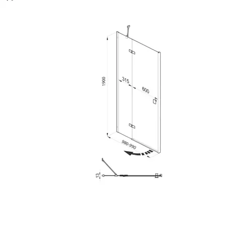 Душевая дверь  Triton Бруно, изображение 8