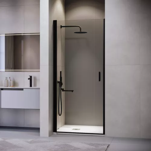 Душевая дверь RGW LE-003B, Цвет стекла: прозрачное, Цвет профиля: Черный, Выбрать размер: 70