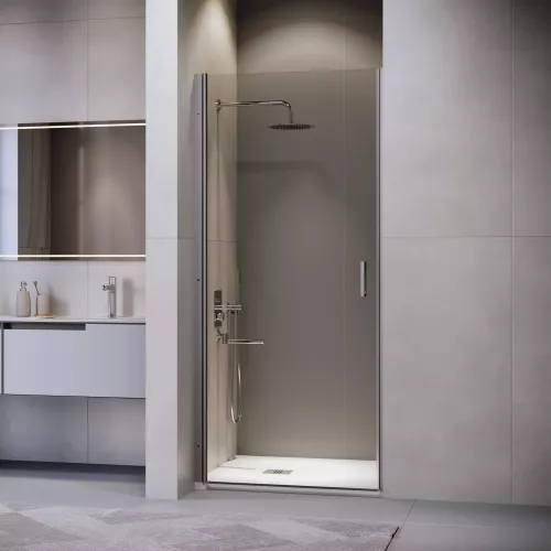 Душевая дверь RGW LE-003Gr, Цвет стекла: прозрачное, Цвет профиля: Серый, Выбрать размер: 70