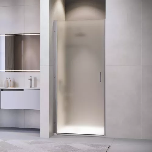 Душевая дверь RGW LE-003Gr, Цвет стекла: матовое-сатинат, Цвет профиля: Серый, Выбрать размер: 80