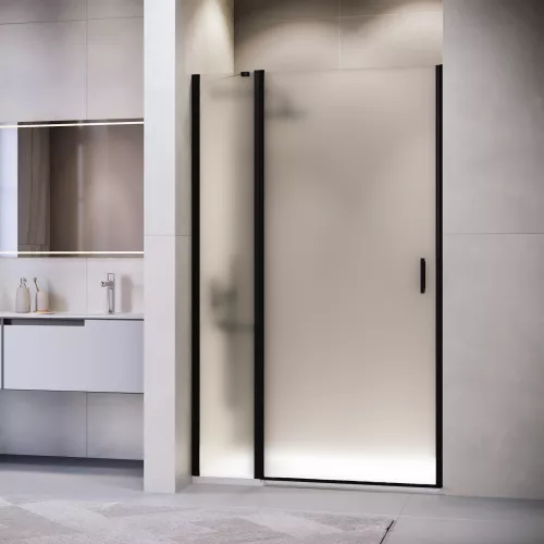 Душевая дверь RGW LE-004B, Цвет стекла: матовое-сатинат, Цвет профиля: Черный, Выбрать размер: 120