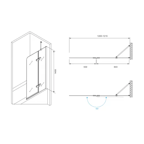 Шторка на ванну ABBER Ewiges Wasser AG51120, изображение 2