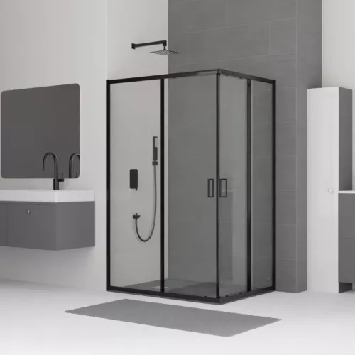 Душевой уголок RGW CL-44B, Цвет стекла: прозрачное, Цвет профиля: Черный, Выбрать размер: 900x1200