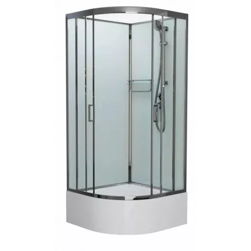 Душевая кабина Frank F400/2 М White  матовое стекло, Цвет стекла: матовое, Цвет профиля: Белый, Тип поддона: Высокий, Выбрать размер: 100х100, Внешний вид: без крыши