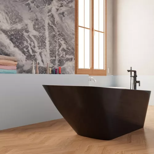 Ванна акриловая Frank F6106 White/Black 170х80, Выбрать цвет: Черный/Белый, изображение 2