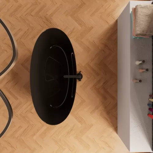 Ванна акриловая Frank F6123 Black/Black  170х81, Выбрать цвет: Чёрный, изображение 4