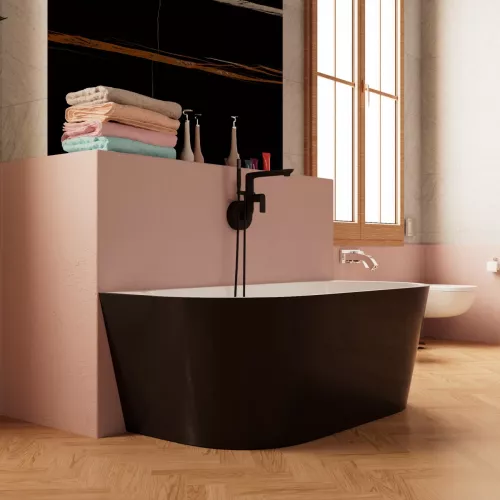 Ванна акриловая Frank F6163 White/Black 170х80, Выбрать цвет: Белый / Черный, изображение 2