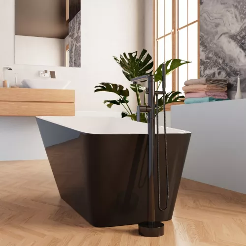 Ванна акриловая Frank F6106 White/Black 170х80, Выбрать цвет: Черный/Белый, изображение 3