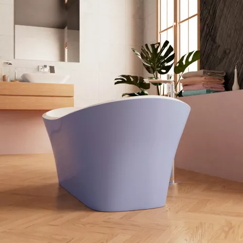 Ванна акриловая Frank F6104 White/Light Blue  170х75, Выбрать цвет: Белый/голубой, изображение 3