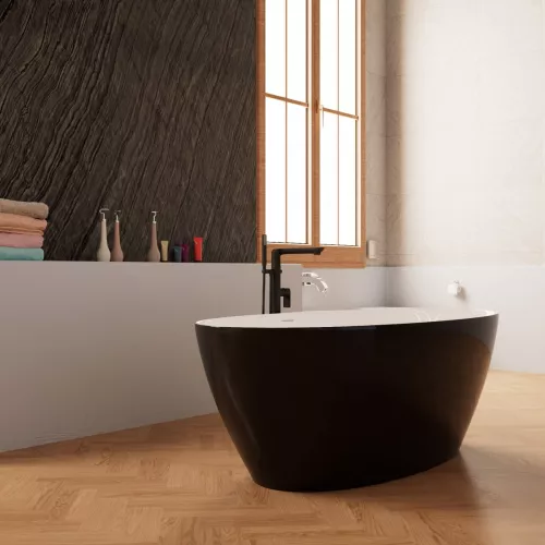 Ванна акриловая Frank F6123 White/Black  170х81, Выбрать цвет: Белый / Черный, изображение 2