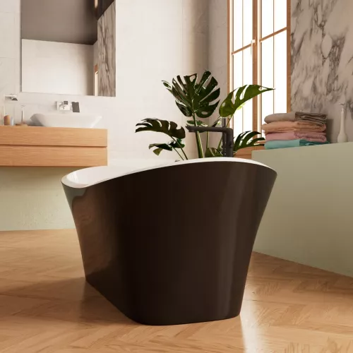 Ванна акриловая Frank F6104 White/Black  170х75, Выбрать цвет: Черный / Белый, изображение 2