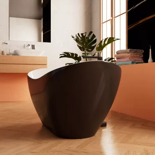 Ванна акриловая  Frank F6107 White/Black 170х75, Выбрать цвет: Белый / Черный, изображение 3