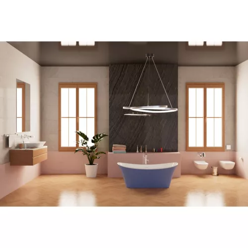 Ванна акриловая Frank F6104 White/Light Blue  170х75, Выбрать цвет: Белый/голубой, изображение 4