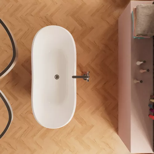 Ванна акриловая Frank F6104 White/Light Blue  170х75, Выбрать цвет: Белый/голубой, изображение 5