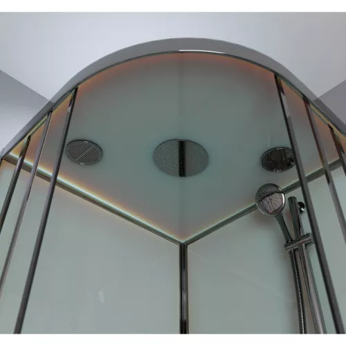 Душевая кабина Frank F409/1 М Brilliant матовое стекло, Цвет стекла: матовое, Цвет профиля: Хром, Тип поддона: Средний, Выбрать размер: 90х90, Внешний вид: с крышей, изображение 5