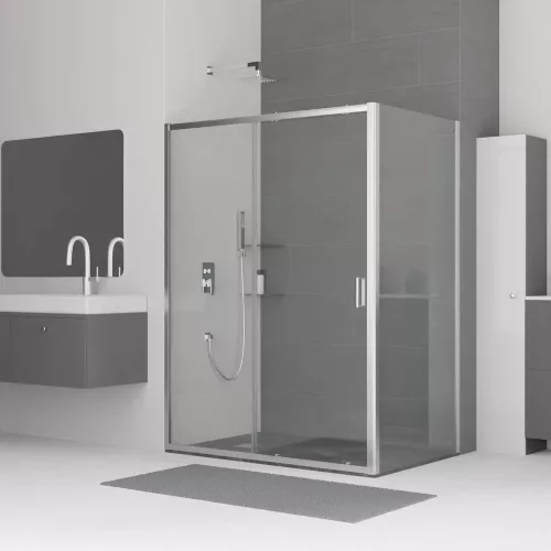 Душевой уголок RGW CL-48 (CL-14 + Z-050-1), Цвет стекла: прозрачное, Цвет профиля: Хром, Выбрать размер: 140x80