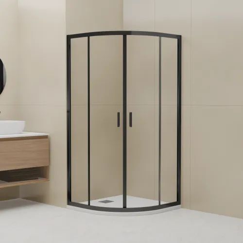 Душевой уголок RGW CL-54B, Цвет стекла: прозрачное, Цвет профиля (вариация): Черный, Выбрать размер: 900x900