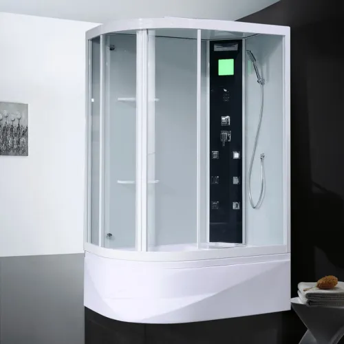 Душевая кабина асимметричная Orans SR-86155 L/R высокий поддон, Цвет стекла: прозрачное, Цвет профиля: Белый, Тип поддона : Высокий, Выбрать размер: 130x90, Ориентация: правая