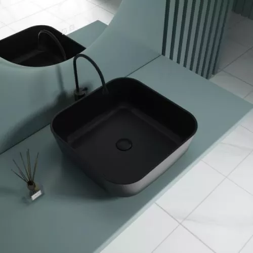 Раковина накладная "ERCINA-N" (matt black), Выбрать цвет: Чёрный, изображение 2