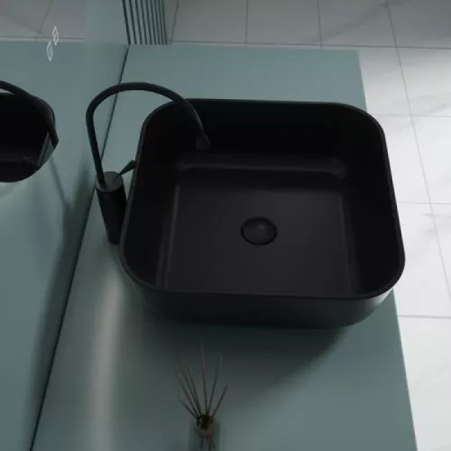 Раковина накладная "ERCINA-N" (matt black), Выбрать цвет: Чёрный, изображение 3