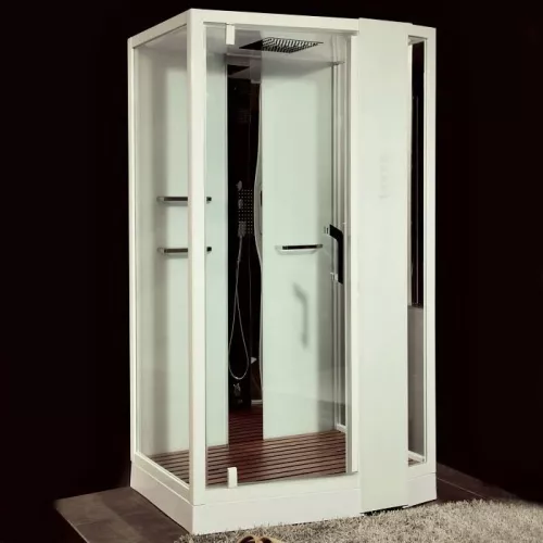 Душевая кабина прямоугольная с паром Orans SR-89105RS/LS White  L/R, Цвет профиля: Белый, Тип поддона: Низкий, Выбрать размер: 120x90, Ориентация: правая, изображение 2