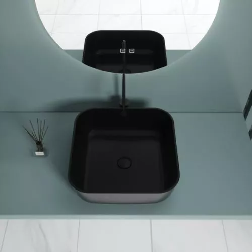 Раковина накладная "ERCINA-N" (matt black), Выбрать цвет: Чёрный, изображение 4