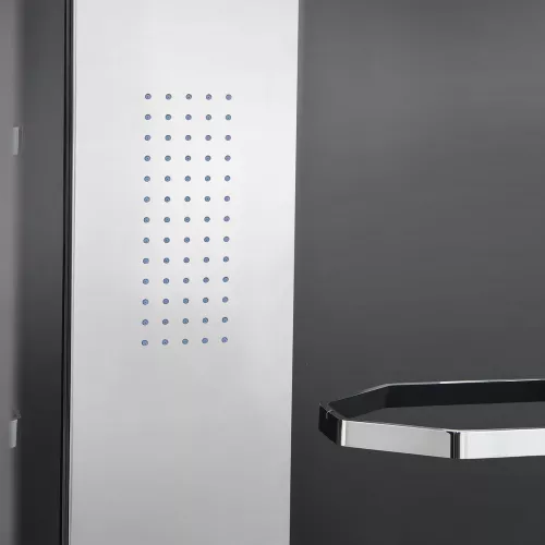 Душевая кабина прямоугольная с паром Orans SR-89101RS/LS Black  L/R, Цвет стекла: прозрачное, Цвет профиля: Черный, Тип поддона: Низкий, Выбрать размер: 100x100, Ориентация: правая, изображение 2