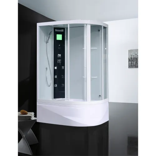 Душевая кабина асимметричная Orans SR-86155 L/R высокий поддон, Цвет стекла: прозрачное, Цвет профиля: Белый, Тип поддона : Высокий, Выбрать размер: 130x90, Ориентация: правая, изображение 2