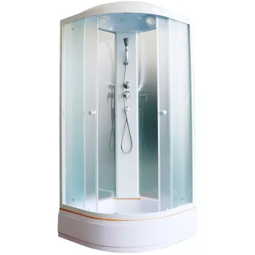 Кабина душевая  EFM921  PARLY, Цвет стекла: матовое, Высота поддона: Средний, Цвет профиля: Белый, Выбрать размер: 90х90