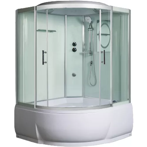 Душевая кабина WeltWasser WW500 EMMER 13555-2/12055-2/11055-2, Цвет стекла: прозрачное, Цвет профиля: Хром, Тип поддона: Высокий, Выбрать размер: 110x110, Внешний вид: без гидромассажа