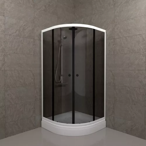 Душевое ограждение Triton ГРЭЙ А ПД31 низкий поддон, Цвет профиля: Белый, Тип поддона: Низкий, Выбрать размер: 90х90