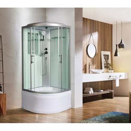 Душевая кабина WeltWasser WW500 HALLE, Цвет стекла: прозрачное, Цвет профиля: Хром, Тип поддона: Высокий, Выбрать размер: 80x80 , Внешний вид: без гидромассажа, изображение 2