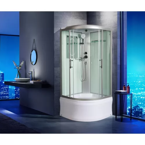 Душевая кабина WeltWasser WW500 HALLE, Цвет стекла: прозрачное, Цвет профиля: Хром, Тип поддона: Высокий, Выбрать размер: 80x80 , Внешний вид: без гидромассажа, изображение 3